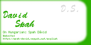david spah business card